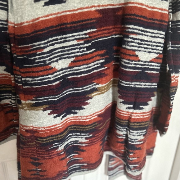 Lucky Brand Aztec Cardigan sweater waterfall style open front size L - Picture 10 of 15